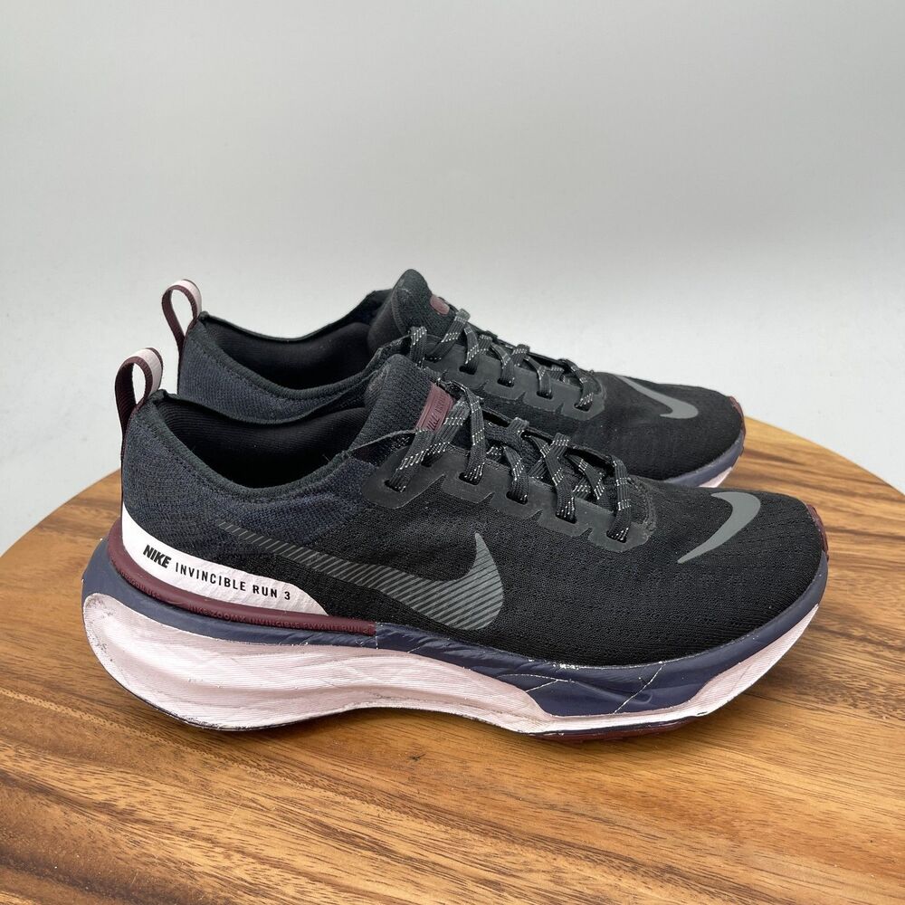 Nike ZoomX Invincible Run FK 3 Shoes Womens Size 8.5 Black Running Walking Gym